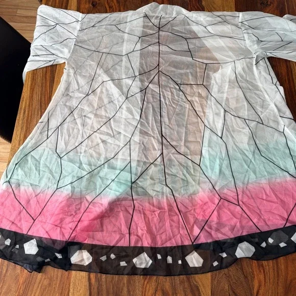 Butterfly Wing Print Kimono Cardigan Shinobu Kocho Demon Slayer Anime Cosplay - Picture 7 of 9